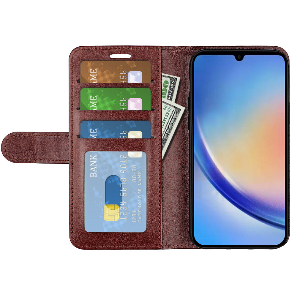 For Samsung Galaxy A34 5G Crazy Horse Texture Case Leather Wallet Stand Folio Flip Cover For Samsung Galaxy A34 5G Crazy Horse Texture Case Leather Wallet Stand Folio Flip Cover